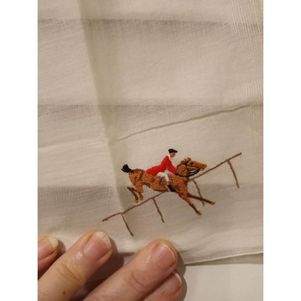 Vintage Horse Hankie Handkerchief